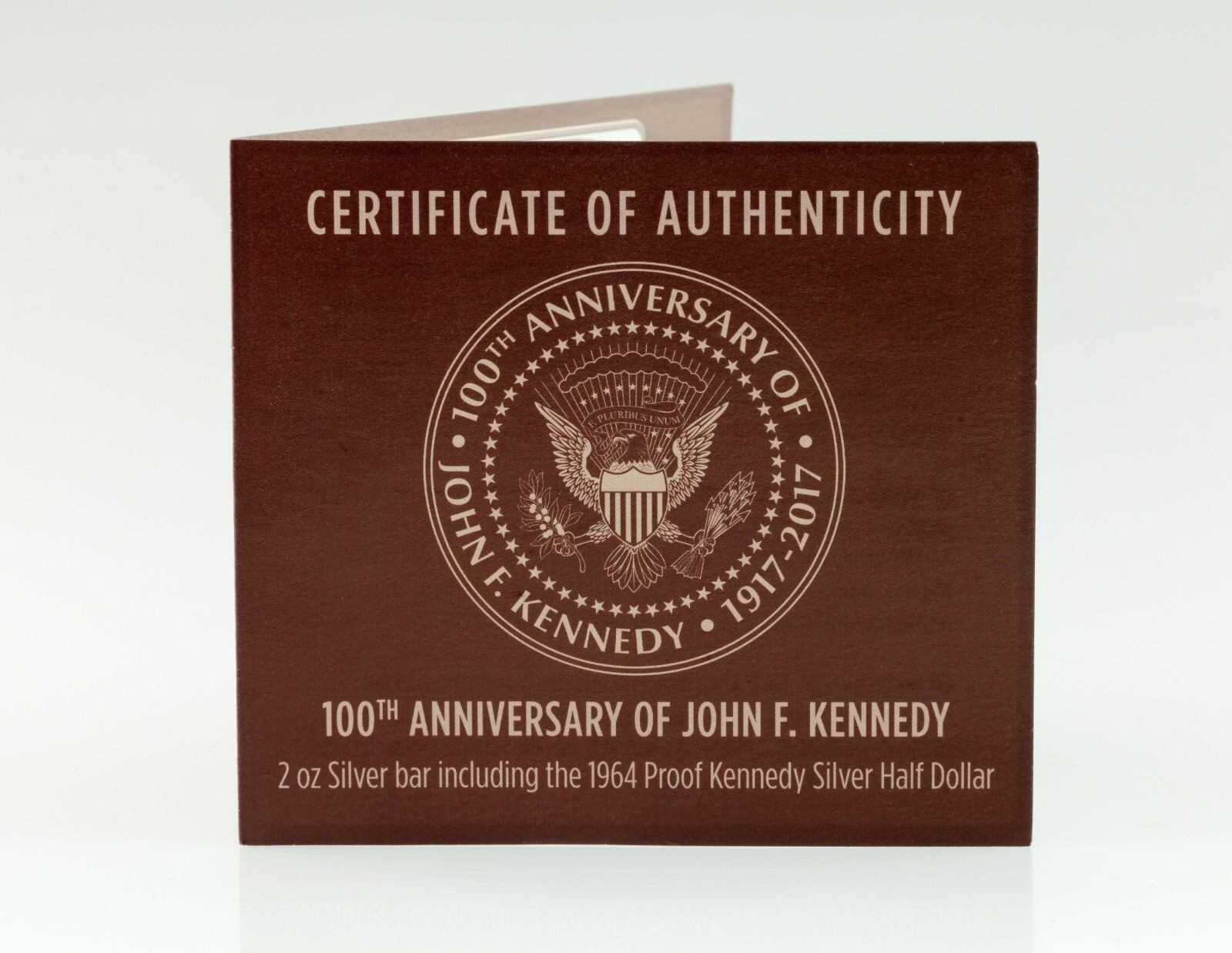 2017 100th Anniversary of JFK 2 Oz Silver Bar w/ Box, Case, and CoA Item image 8