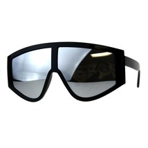 Súper Grande Gafas de Sol Estilo Arqueado Top Escudo Moda Lente Espejo - £9.52 GBP