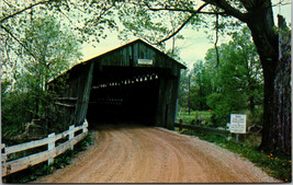 Vintage Postcard Ohio, Old Town Lattice Covered Bridge, Ashtabula County OH - $4.46