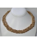 Express Lightweight Braided Golden Metallic Gold Mesh Necklace Great for... - £10.17 GBP