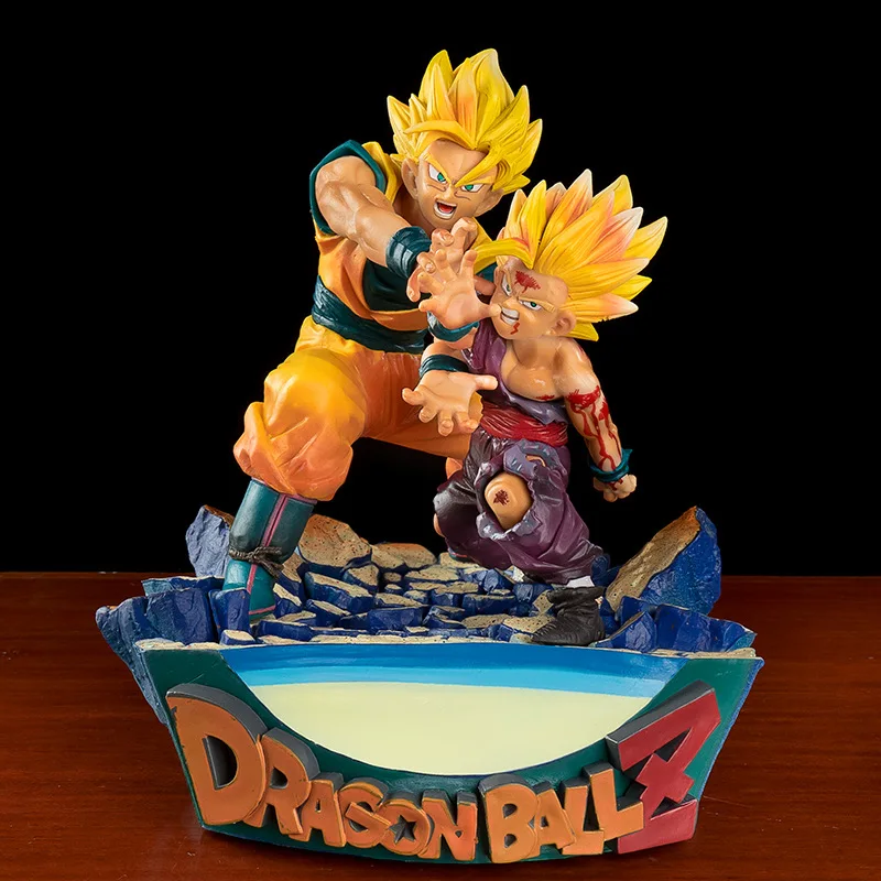 Anime Dragon Ball Z Figures Father and Son Shock Wave Son Goku Gohan Action - $23.71+