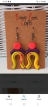 Abstract Man Fimo polymer clay earrings brand new - £7.33 GBP