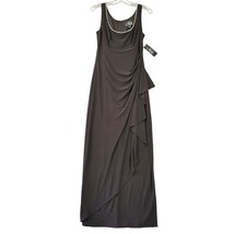 Alex Evening Women Dress Size 6 Black Maxi Stretch Preppy Beads Scoop Sleeveless - £41.75 GBP
