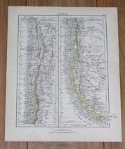 1906 Original Vintage Map Of Chile And Argentina / South America - £20.05 GBP