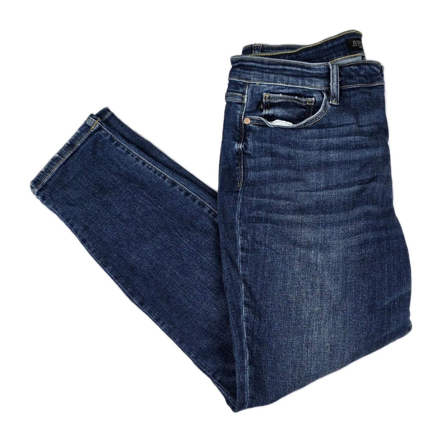 Judy Blue Jeans Womens Size 13/31 Boyfriend Fit High Rise Dark Wash Blue Denim  Item image 3