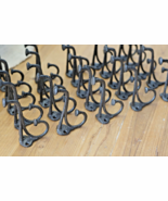 50 Rustic Cast Iron Coat Hat Wall Hooks Restore School Farm Towel Bath K... - $59.99