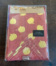 Nicole Miller Tablecloth 60”x 84” &amp; 6 Napkin Set Fall Pumpkin Rust Gold - £43.42 GBP