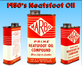 Vintage MARBO Prime Neatsfoot Oil Compound, 8oz Tin Can, 3/4 Full, Clean &amp; Clear - £18.03 GBP