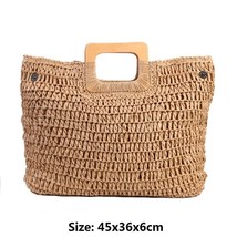 Vintage Bohemian Straw Bag for Women Summer Large Capacity Beach Handbags Rattan - £21.30 GBP