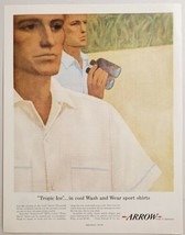 1959 Print Ad Arrow Tropic Ice Men&#39;s Sport Shirts Men with Binoculars - £9.25 GBP
