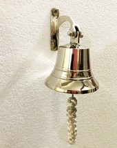 Nautical Shiny Silver Ship Bell Ring Home Kitchen Outdoor Indoor Door Bell - £40.61 GBP