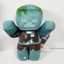 Minecraft Drowned Zombie 9&quot; Plush Stuffed Figure 2023 Mattel - £16.72 GBP