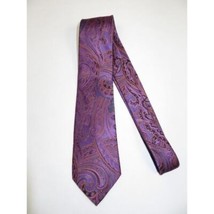 Men's 100% Silk Necktie By Bruno Piattelli Paisley Floral Fancy BP16 Pink Purple image 2
