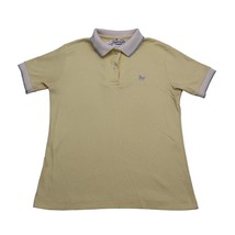 Hunters Glen Shirt Womens Yellow Short Sleeve Collared Embroidered Knit Polo - £17.99 GBP