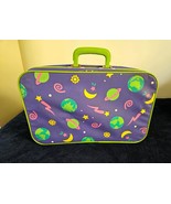 Vtg 1991 SANRIO Purple Celestial Zip Suitcase Travel Luggage Moon Stars Saturn - €18,01 EUR