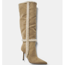 ZARA BNWT 2026. LIGHT BEIGE COMBINATION HEEL BOOTS SHEEPSKIN. 2015/610/111 - $148.50