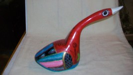 Wooden Colorful Hand Carved &amp; Hand Painted Duck from Guerrero of Mexico - £31.32 GBP