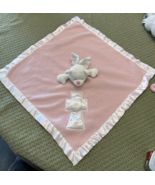 Baby Boom Bear Lovey Pink Blanket Angel Wings Jesus Cross Christian Doll - $356.56 MXN