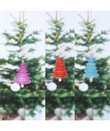 Tree Christmas ornaments set of 3, christmas ornaments tree glass handmade - $69.00