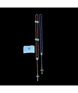 Vintage Red And Blue Catholic Rosary Pope Saint John Paul II w/ Pouch Case - $19.24 CAD