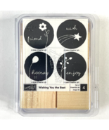 Stampin Up 4 Rubber Stamp Set Frend Hooray Wish Enjoy 2006 New Assembly ... - £11.35 GBP