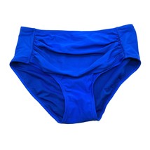 H2Oh Colours Womens High-Waisted Blue Bikini Bottoms Ruched L - $6.89