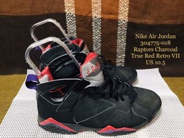 Nike Air Jordan 304775-018 Raptors Charcoal True Red Retro VII US 10.5 - £197.84 GBP