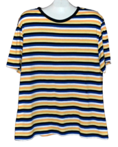 H&amp;M Blue Yellow Blue Striped Cotton Men&#39;s T-Shirt Shirt Size XL NEW - £11.90 GBP