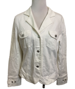 Talbots Women&#39;s Stretch Denim Jean Jacket Size 12 White - €20,46 EUR