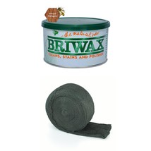 Briwax Mahogany 1 lb Original Furniture Wax Polish with Oil-Free Steel Wool 0000 - £31.02 GBP