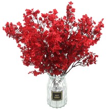 10 Pcs Babys Breath Artificial Flowers Real Touch Fabric Cloth Fake Red Flowers  - £22.77 GBP