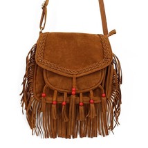 2022 Women Fringe Shoulder Bag Faux Suede Beaded Ibiza Boho Chic Hippie Gypsy Mu - £58.55 GBP