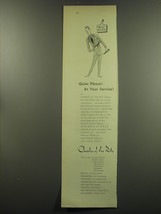 1949 Charles of the Ritz Salon Ad - Quiet Please! At your service! - $18.49