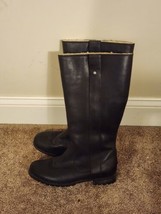 UGG  Women’s Boots Brown Leather Shearling Lined Tall Size 8 - £39.55 GBP