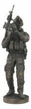 Large Modern Warfare Infantry Statue 14&quot;H Military Rifle Unit Soldier Figurine - £67.70 GBP