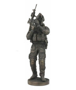 Large Modern Warfare Infantry Statue 14&quot;H Military Rifle Unit Soldier Fi... - $114.87 CAD