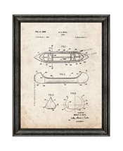 Canoe Patent Print Old Look with Black Wood Frame - £19.62 GBP+