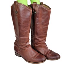 Frye Boots Women 9.5B Tall Brown Leather Equestrian Riding Melissa Button 77167 - £39.56 GBP