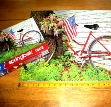 Springbok Jigsaw Puzzle 500 Pcs US Flag Vintage Bicycle Floral Yard Art Complete - £10.35 GBP