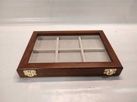 Box IN Wood And Glass for Coins Or Medals 6 Boxes 74x74 MM - £64.93 GBP