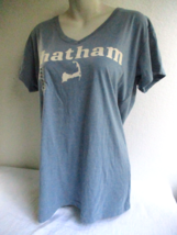 CHATHAM T-Shirt Womens XL Cape Cod MA Blue Burn Wash Ocean Beach Sportsw... - $23.75