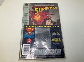 1993 The Death Of Superman Limited Collector&#39;s Set DC Comic &amp; Wall Poste... - $24.54