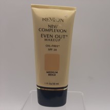 Lot Of 2 Revlon New Complexion Even Out Foundation Makeup Oil-Free Medium Beige - $15.83