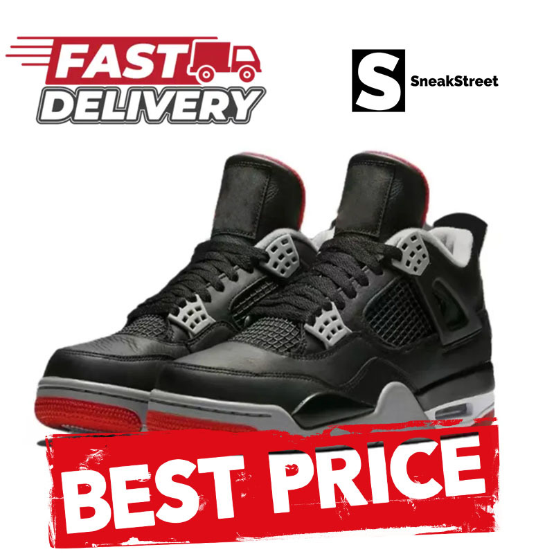 Sneakers Jumpman Basketball 4, 4s - Bred Reinmagined (SneakStreet) high quality