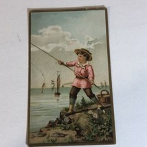 Young Kid Fishing Victorian Trade Card VTC 7 - £4.66 GBP
