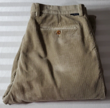 Nautica Rigger Brown Corduroy Pants Mens Size 36 x 29 Pleated Front Classic Fit - £14.80 GBP