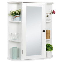 Bathroom Kitchen Medicine Storage Organizer With Mirror Wall Mounted Cabinet - £65.89 GBP