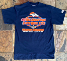 Vtg Denver Broncos AFC Champions Super Bowl XXXII 1998 T Shirt-L-NFL Foo... - £14.65 GBP