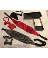 Mixed Lot Silk 2 Cumberbunds 3 Bow Ties 2 Pkt Sqre in Pierre Balmain (Pa... - $66.97 CAD