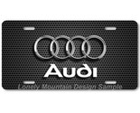 Audi &amp; Rings Inspired Art on Grill FLAT Aluminum Novelty Auto License Ta... - £14.22 GBP